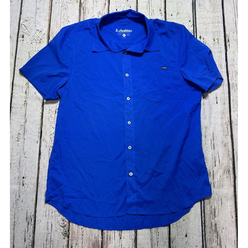 Chubbies Weekend Shirt‎ Mens M Blue Button Down Casual Performance Casual Resort